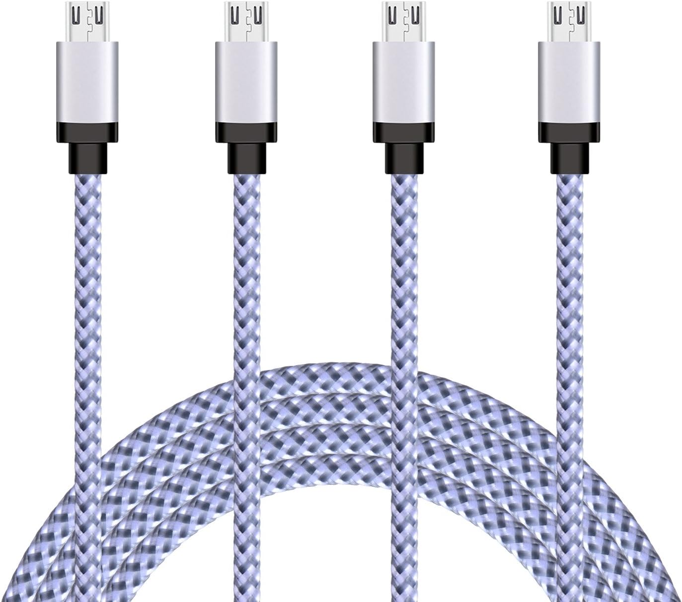 Xcords USB Cable Nylon Braided Heavy Duty Tangle-Free Android Charging Cord