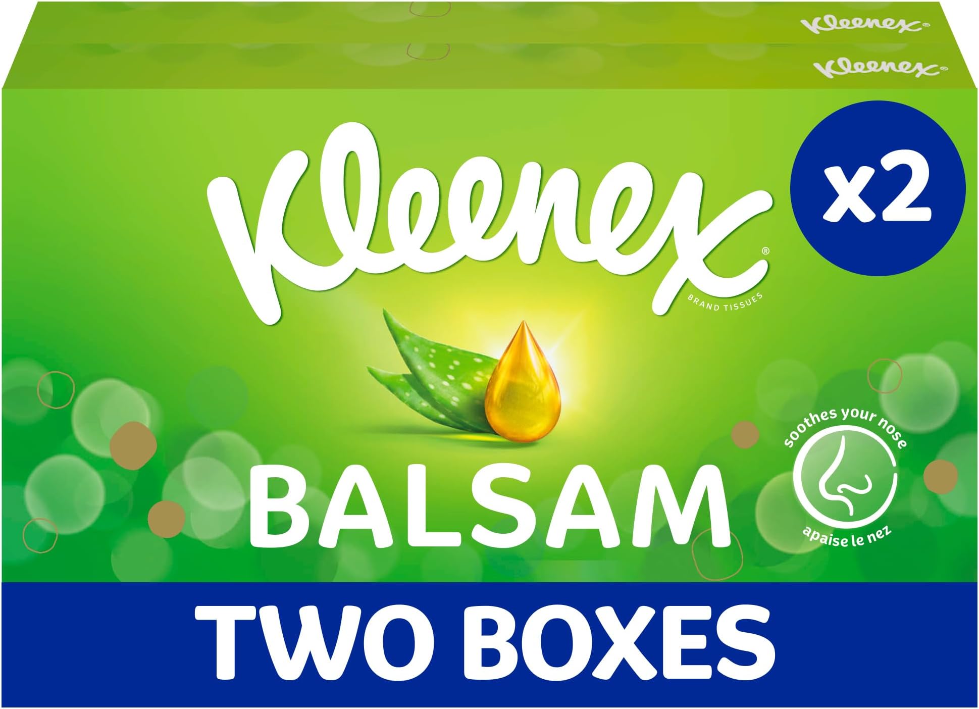 Balsam Facial Tissues - Pack of 2 Tissue Boxes - BalmCare with Aloe Vera, Vitamin E and Calendula
