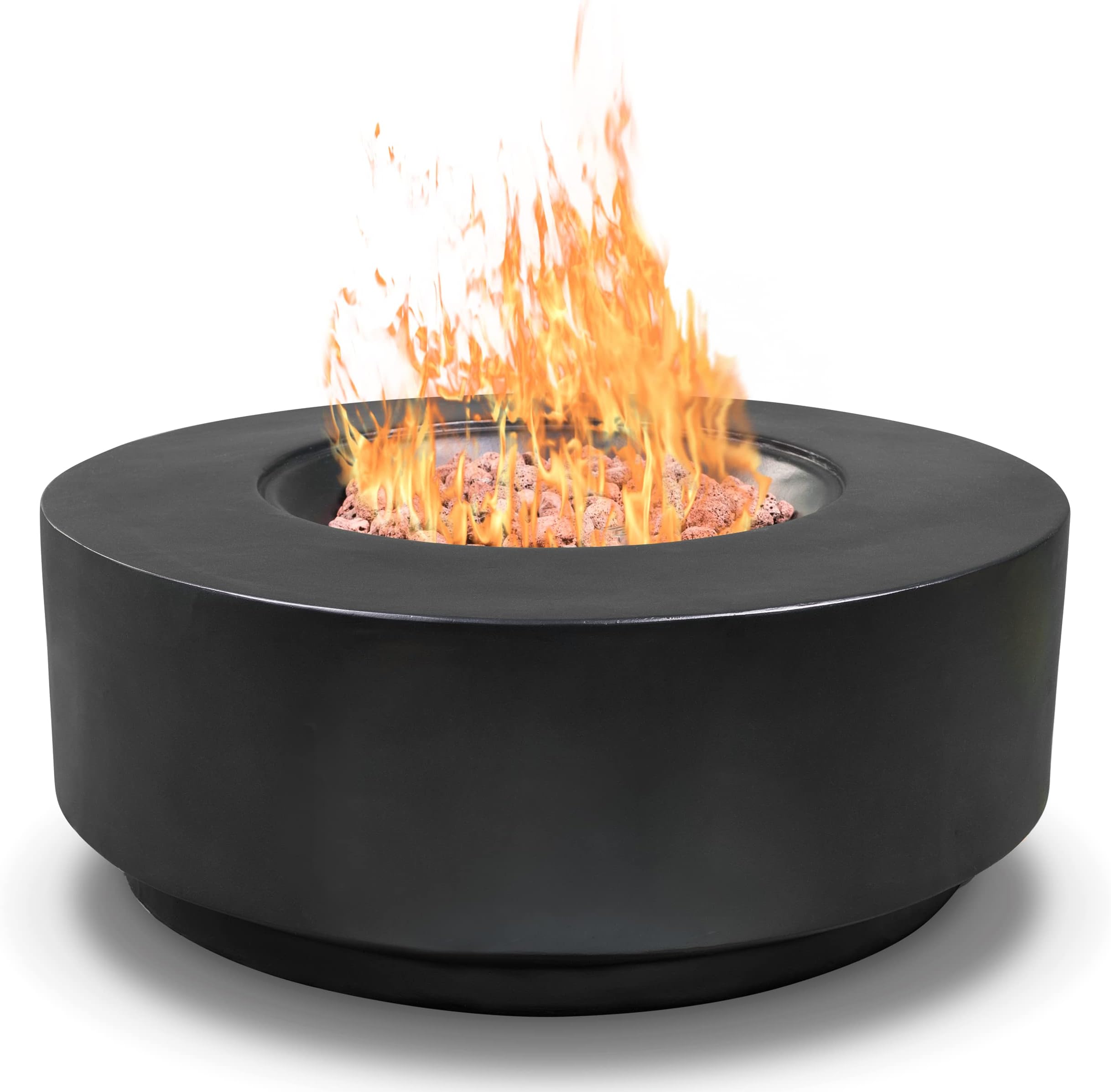 Centurion SupportsFUSION Light Black Lavish Garden & Patio Gas Fire Pit with Eco-Stone Finish - Fully Assembled