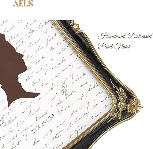 Miniatura 5 de AELS Marco de fotos vintage de 8 x 10 pulgadas, elegantes marcos de fotos antiguos de lujo con frente de cristal, pantalla de fotos, colgar en la