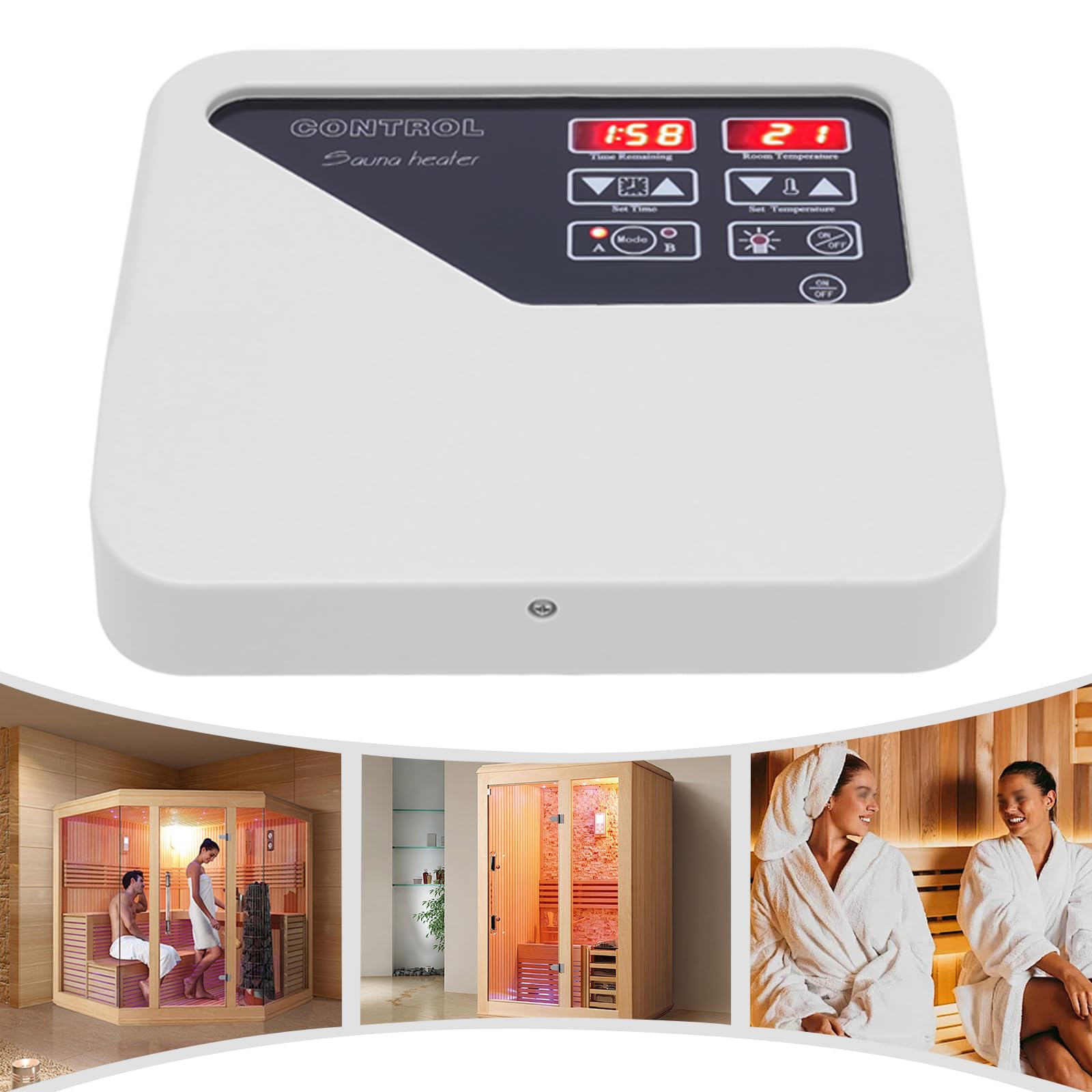 Saunasteuergerät Saunasteuerung, 3-9KW Externe Sauna Steuerung 220V-240V Saunaofen Digital Controller Saunasteuergerät für Saunas, Bäder, Spas, Fitnesszentren