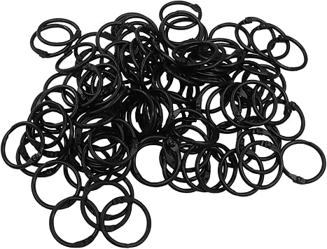 Marvex Black Book Binder Rings, 3/4 Inch, 100Pcs