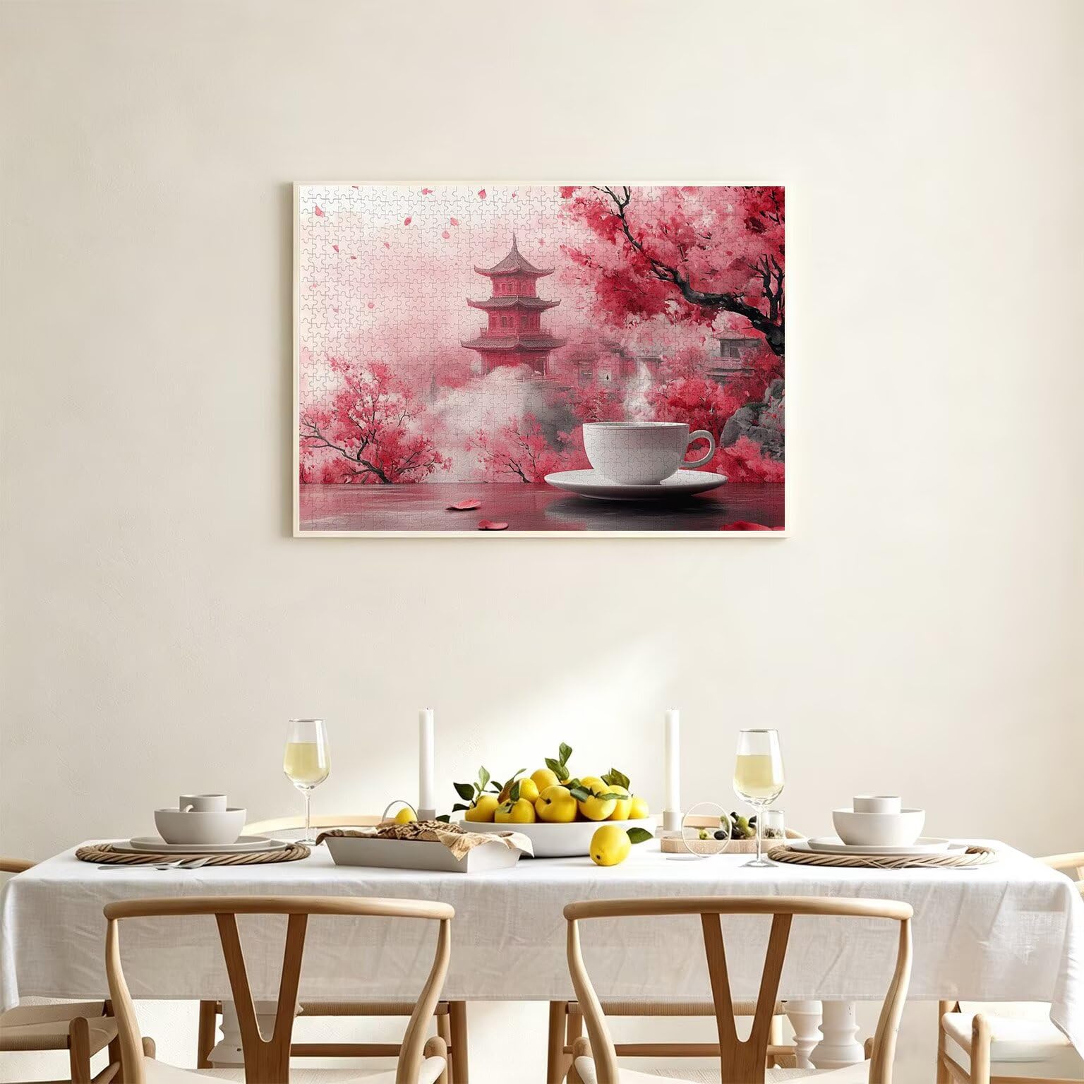 Puzzle 2000 sztuk 99 x 70 cm, puzzle dla dorosłych kwiaty wiśni na poddaszu