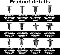 Vista 5 de Juego de 240 sujetadores de remaches de plástico para automóvil, clips de retención de automóvil, kit de sujetadores de plástico con herramienta