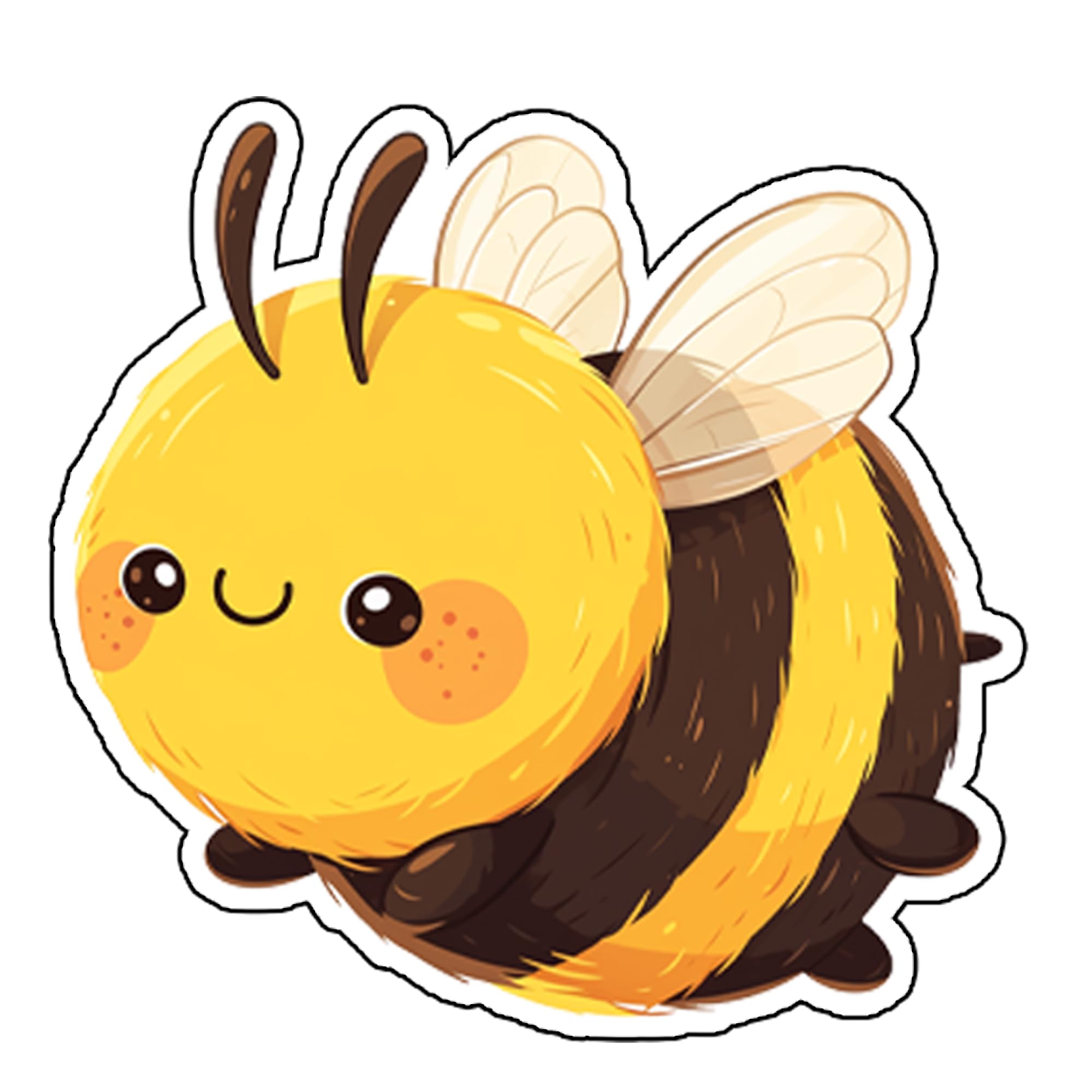 Colorful Bee Sticker, 4x4 in, Vinyl Waterproof Cute Bee Sticker for Laptop Scrapbook Water Bottles Guitar Phone Snowboard Skateboard
