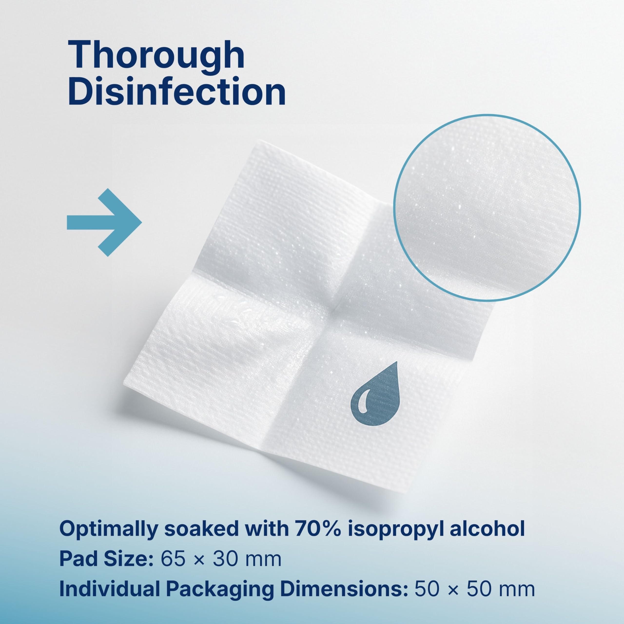 DasWas 3 x 100 Tamponi Alcool – Salviette Disinfettanti con 70% Isopropilico – Tamponi per Disinfezione Cutanea Singoli (65×30 mm) – 300 Alcohol Pads Uso Medico & Cura Quotidiana