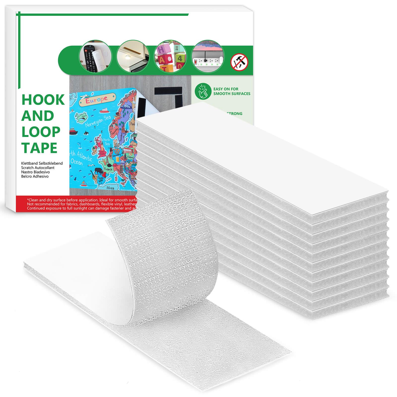 Scratch Autocollant Double Face 5m X 20mm | Velcro Adhésif | Fixation Sans Perçage