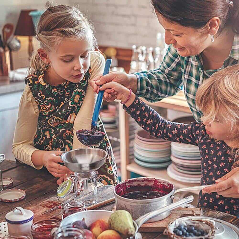 HAUSPROFI Embudo de Acero Inoxidable de 5 Pulgadas y Filtros de 200 Malla Jam para la Transferencia de Ingredientes líquidos