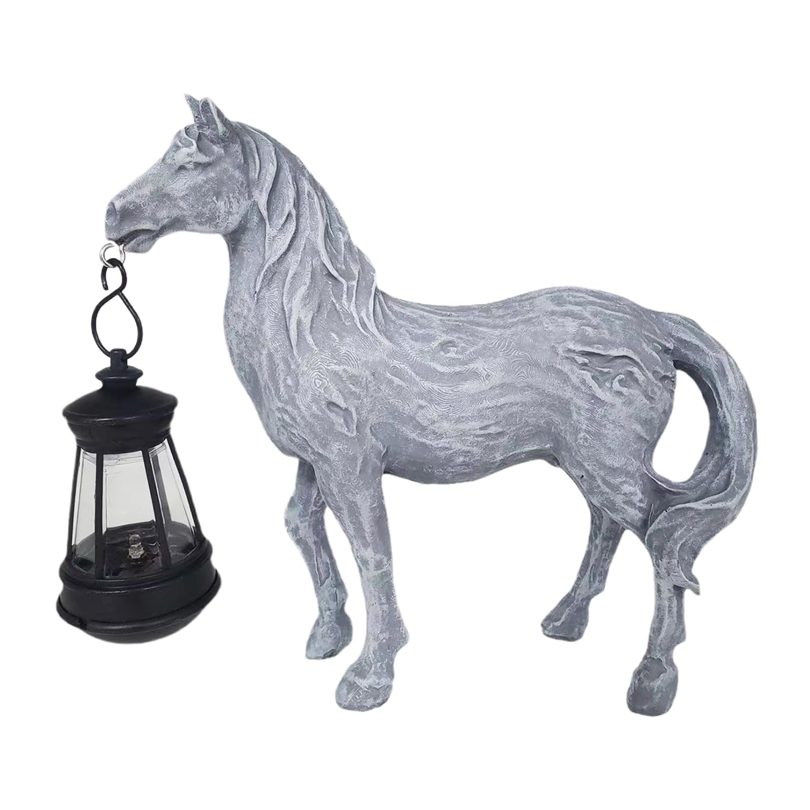 Statue de jardin animaux en résine solaire LED décorative extérieur