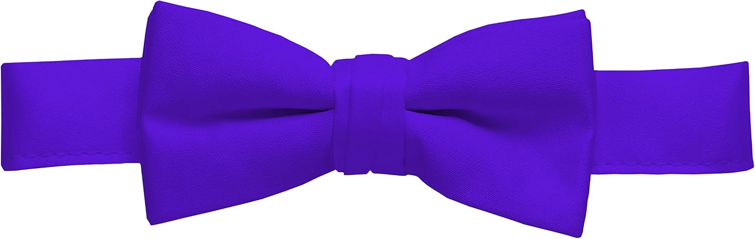 HOLD'EM Bow Tie For Boys and Baby Satin look Solid Color Adjustable Pre-tied