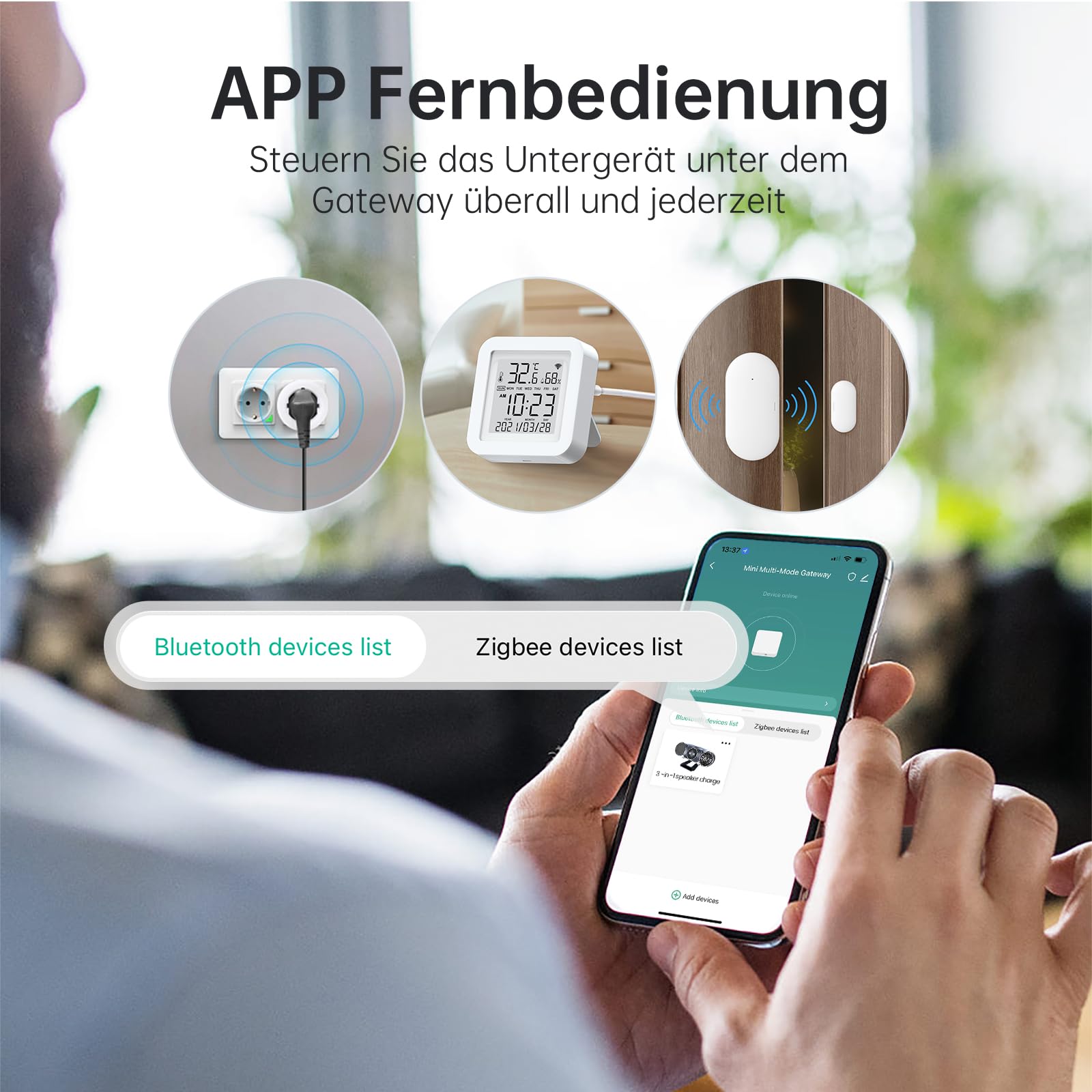 MIUCDA Tuya Zigbee Gateway Hub, Bluetooth und Tuya ZigBee Hub für Hausautomation Smart Gateway Bridge Kompatibel mit Alexa, Google Home