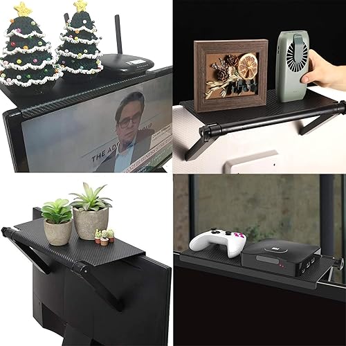 Miniatura 5 de Estantes flotantes para pared debajo del estante de TV para montaje en pared, estante superior de TV para caja de cable, estante para TV y DVD