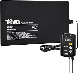 iPower Reptile Heat Mat 4W/8W/16W/24W Under Tank Heater Terrarium Heating Pad and Digital Hygrometer with Humidity Probe o...
