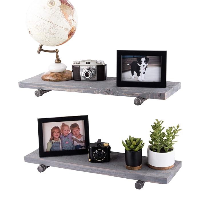 Buy Industrial Pipe Wooden Shelves Restore by Pipe DÉCOR Premium
