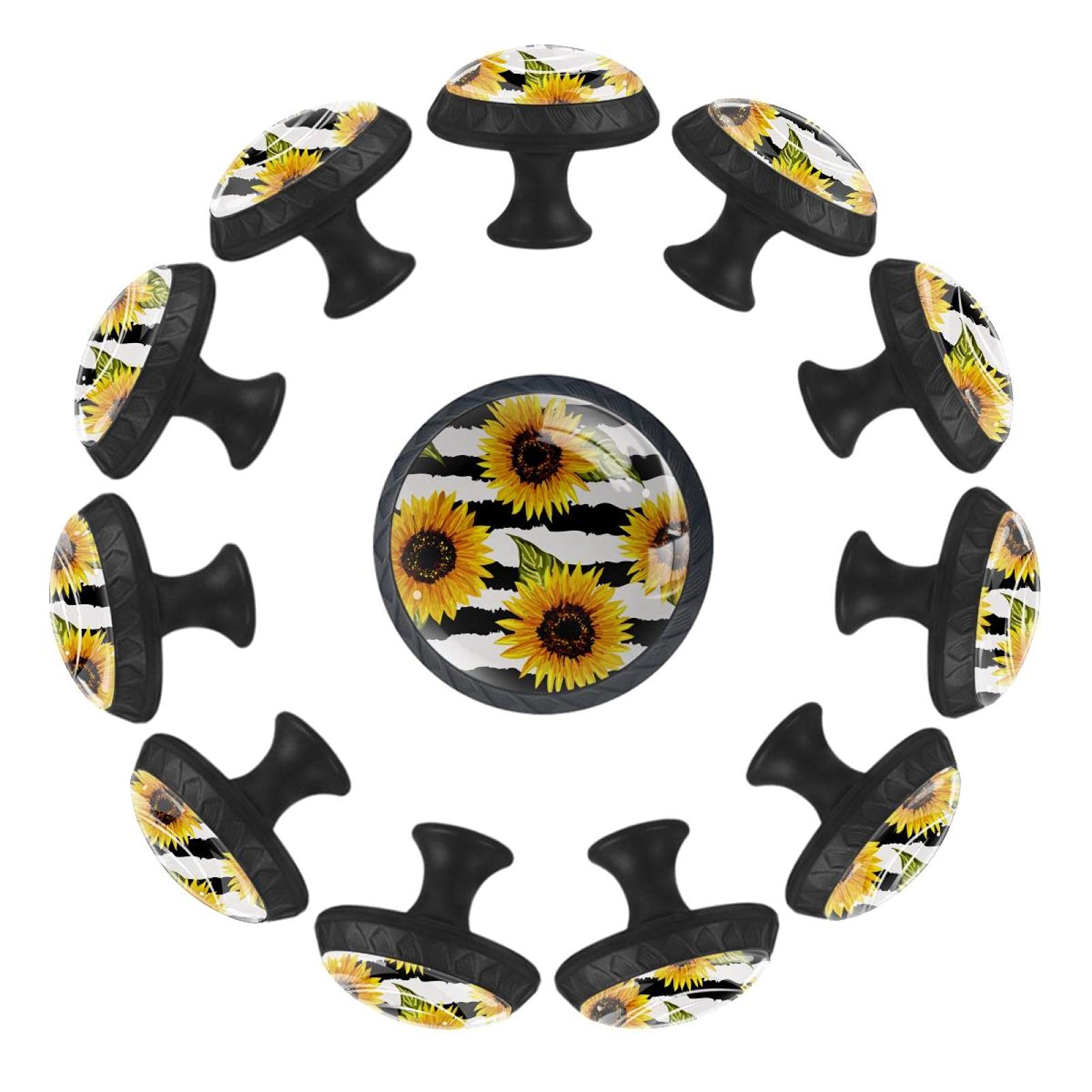 Boutons de tiroir ronds 35mm noir et blanc pour commode et meuble de crèche