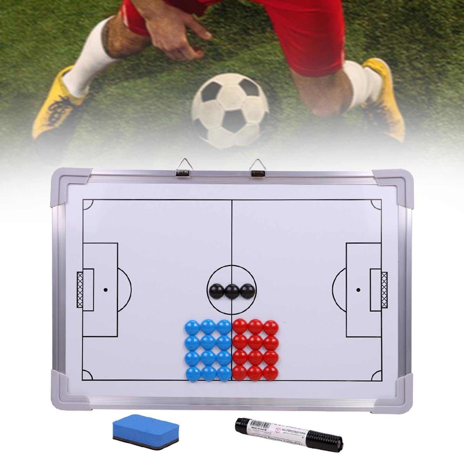 Vaveren Football Practice Board with Marker Pen Professional Strategy Kit Dry Erases Soccer Coaching Training Board Coaches Clipboard