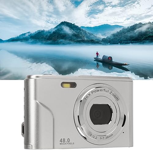 Miniatura 6 de Cámara digital, 1080P HD 2.4 pulgadas, pantalla IPS, mini cámara compacta de bolsillo con zoom de 16X, cámara de video portátil y recargable para