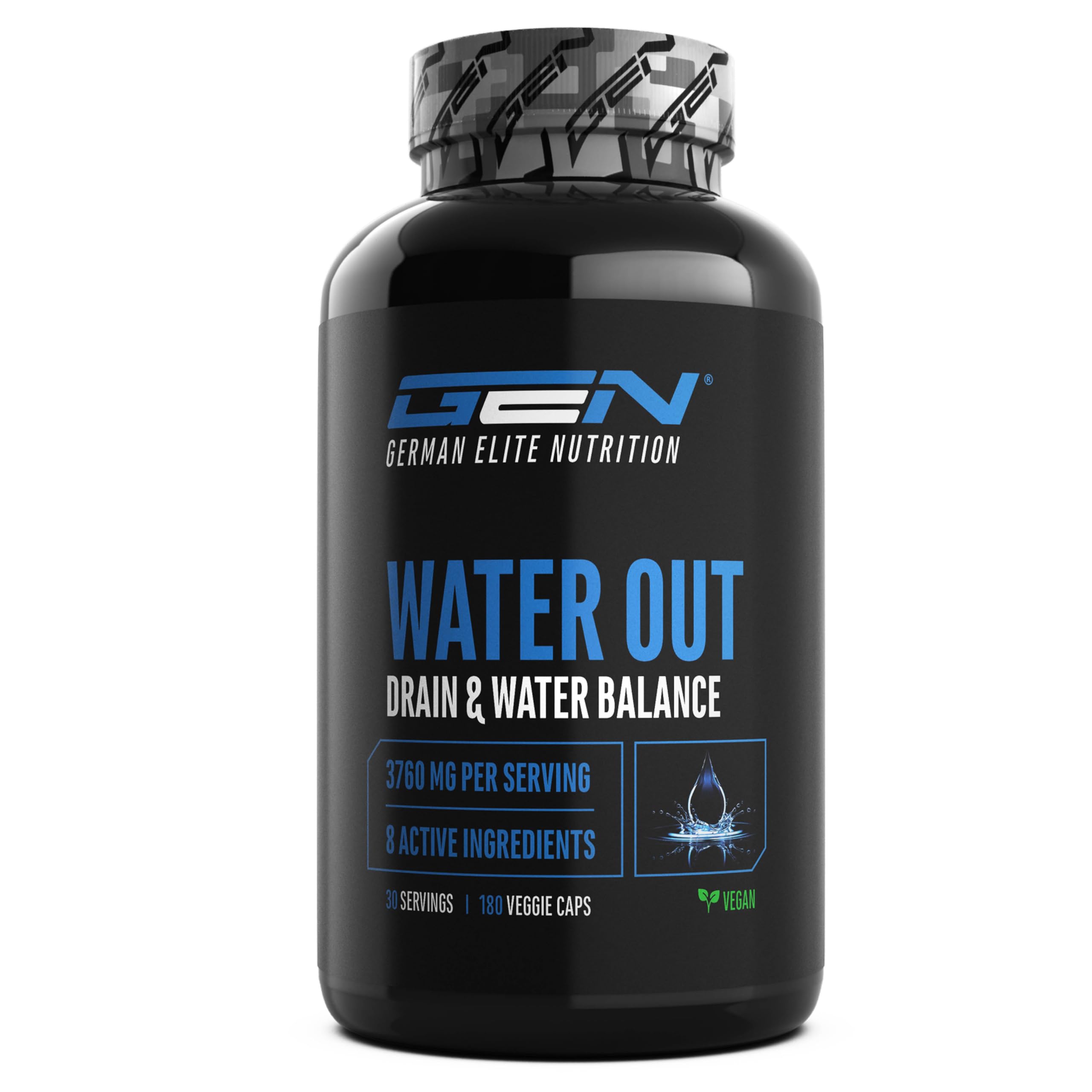 Water Out Complex per l'equilibrio idrico e il drenaggio - Con tè verde, ortica, tarassaco ed estratto di carciofo - Alternativa alle compresse drenanti chimiche - 180 capsule