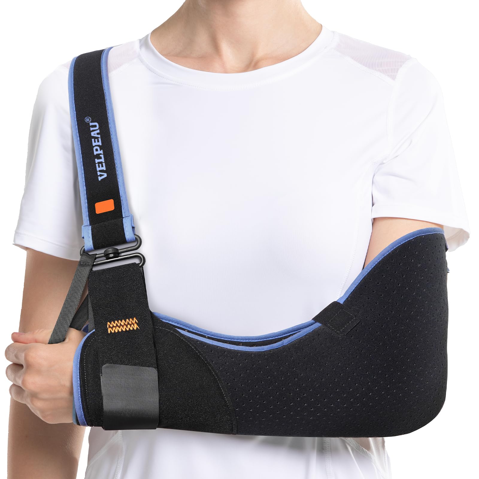 VELPEAU Arm Sling Shoulder Immobilizer - Rotator Cuff Support Brace - Comfortable Medical Sling for Shoulder Injury, Left and Right Arm, Men and Women,for Broken,Dislocated,Fracture, Strain (XX-Large)
