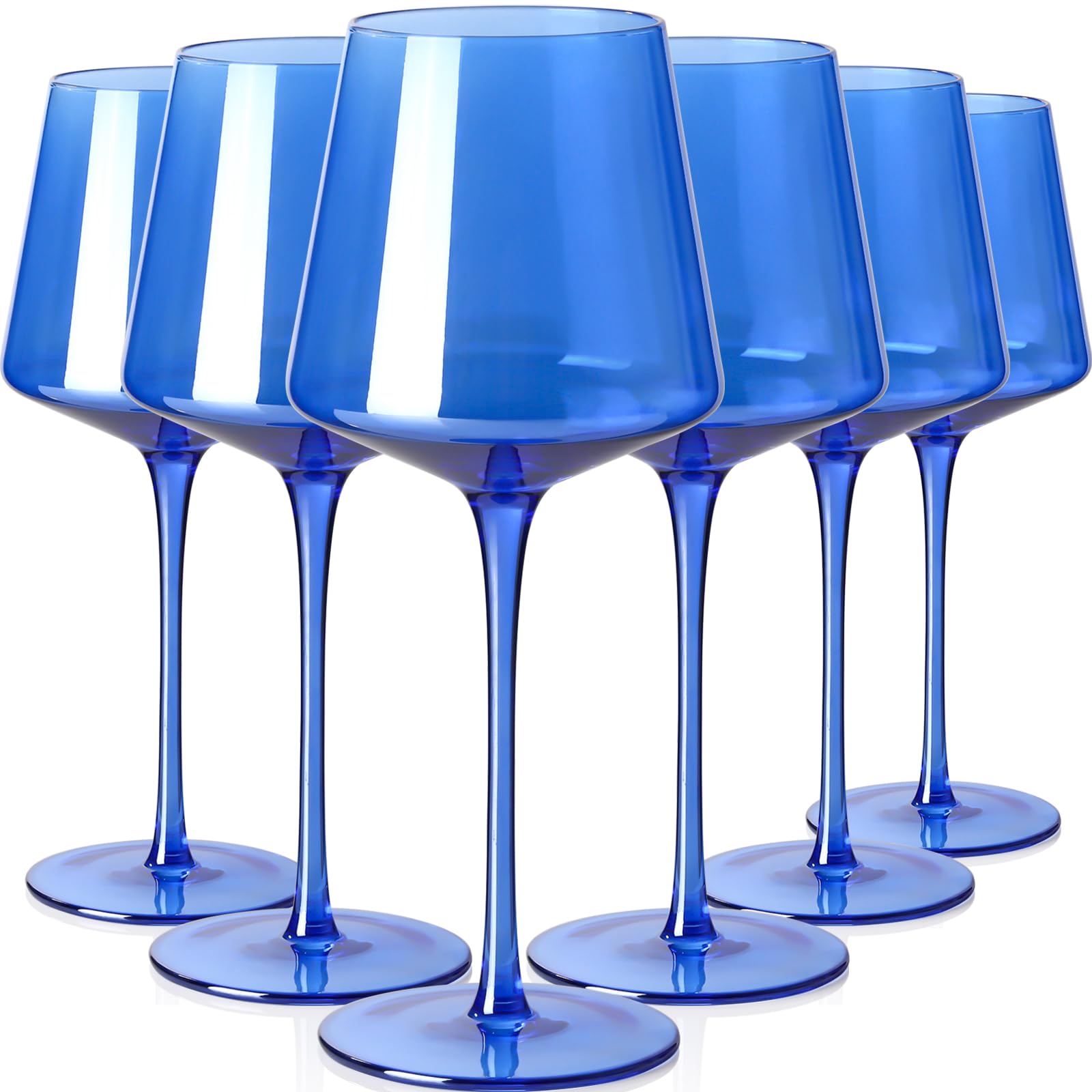 Physkoa Cobalt Blue Wine Glasses Set Of 16 Oz Desertcart