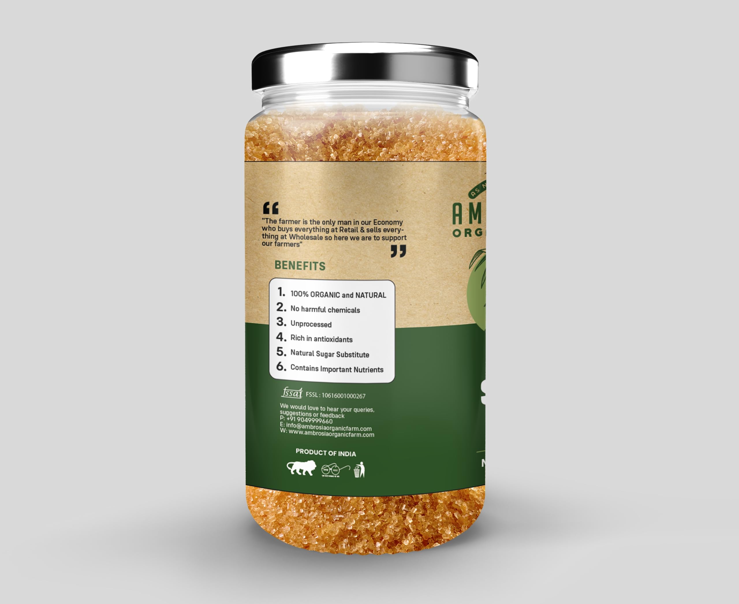 Deliciously Pure and Healthy: Ambrosia Organic Raw Sugar - 100% Pure Khandsari Shakkar/Chini, the Irresistible Natural Sweetener for Everyday Indulgence! 450Grams (Pack of 2) - Image 4 thumbnail