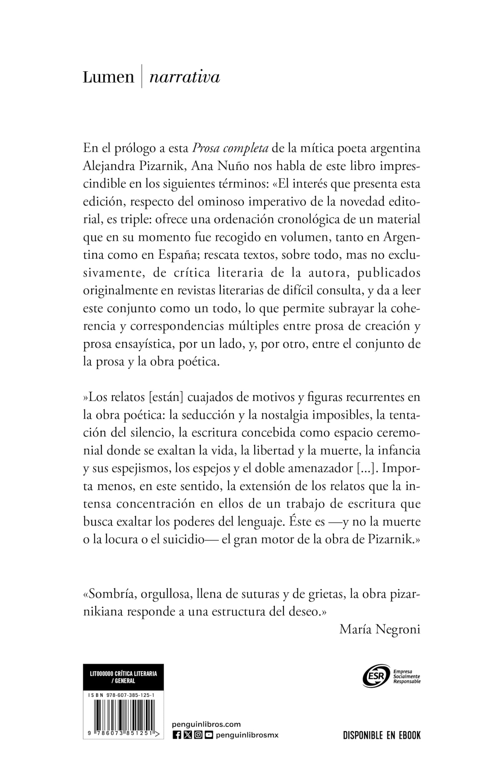 Alejandra Pizarnik Prosa completa / Alejandra Pizarnik Complete Prose