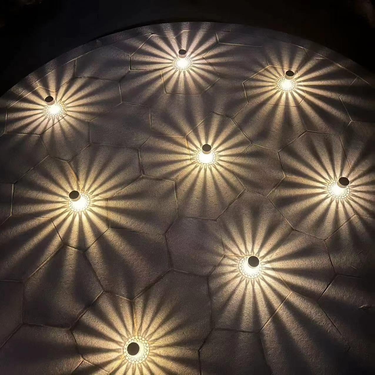 Solar Landscape Path Lights for Garden Backyard Patio Driveway, 12Pcs Solar Outdoor Lights LED Solar Path Lights for Outdoor Decor,Waterproof Stainless Steel Material,Emitting Star Pattern