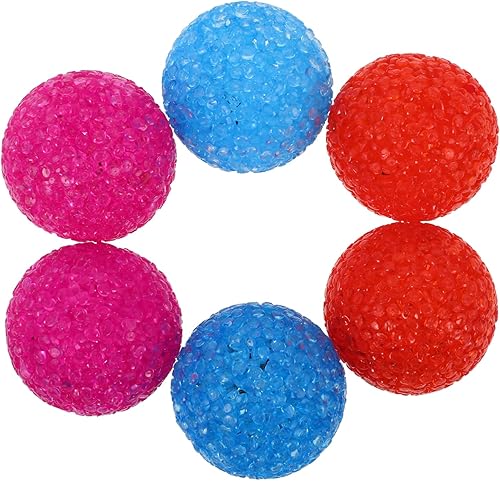 BCOATH 6 piezas de plástico para mascotas con las que juegas y juguetes para gatos pelotas de ejercicio campanas de color para jugar feliz regalo al
