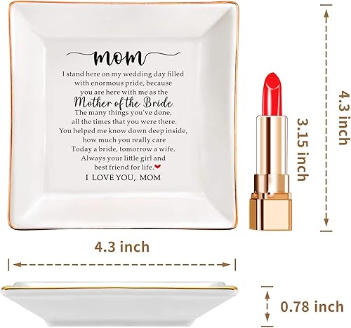 Miniatura 7 de SUNBMO Madre de la novia - Soporte de cerámica para anillos, regalo de boda para madre, regalo de agradecimiento para mamá