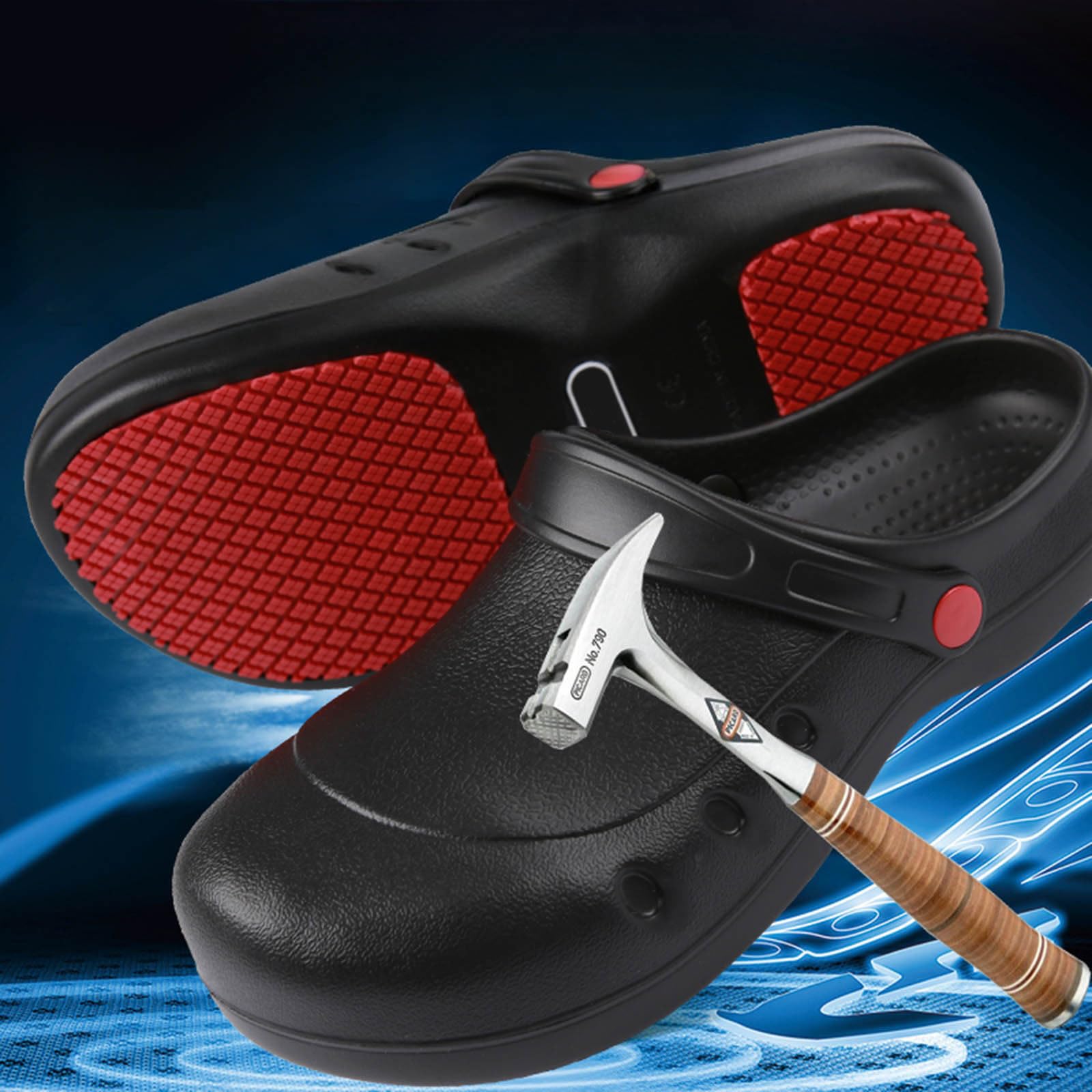 Scarpe da Lavoro per E Donna Scarpe da Chef Antiscivolo Zoccoli da Lavoro per Ristoranti Scarpe da Cucina Oleose