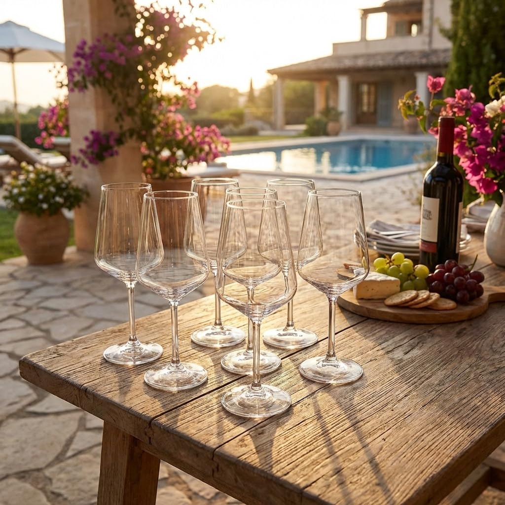 Suinga Copas de Cristal para Vino Tinto | Pack 6 Unidades | Diseño Elegante y Resistente | Ideales para Celebraciones y Eventos | Brillo y Transparencia Premium para Brindis Perfectos