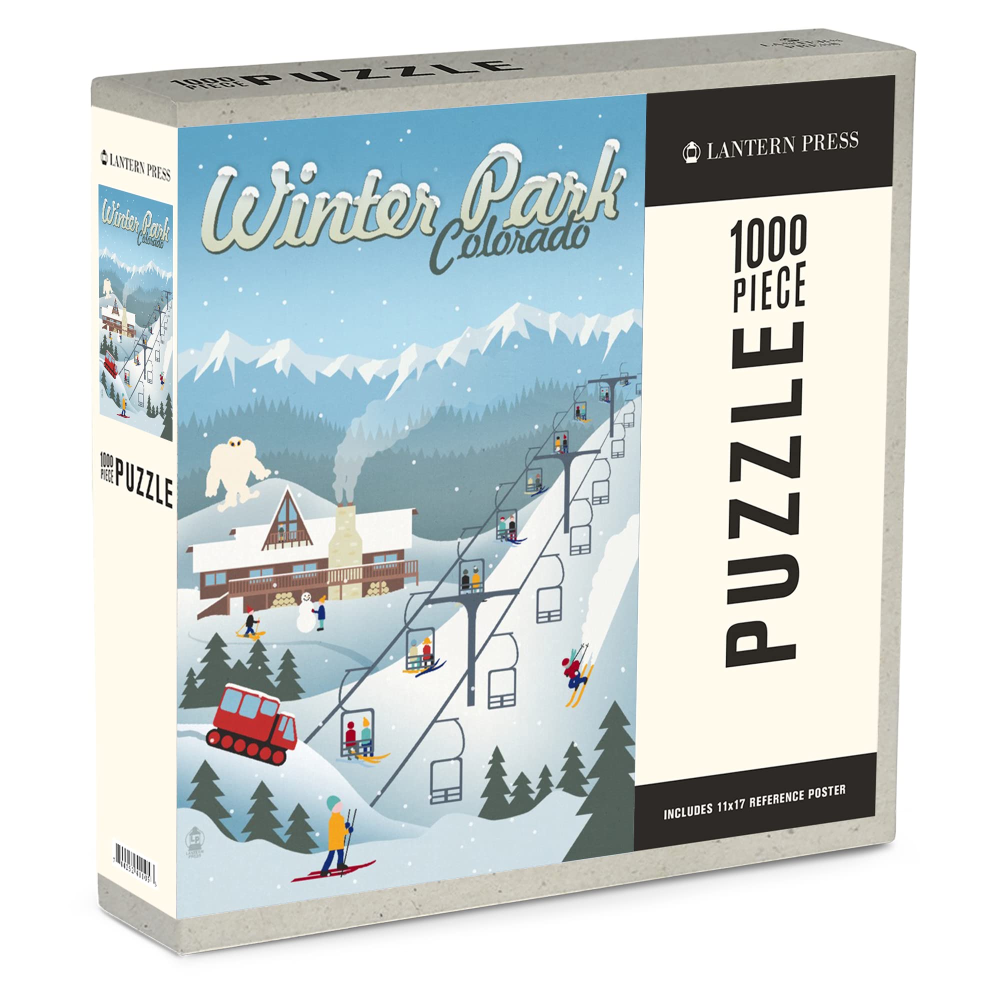 Amazon.com: 1000 Piece Puzzle Winter Park, Colorado, Retro Ski