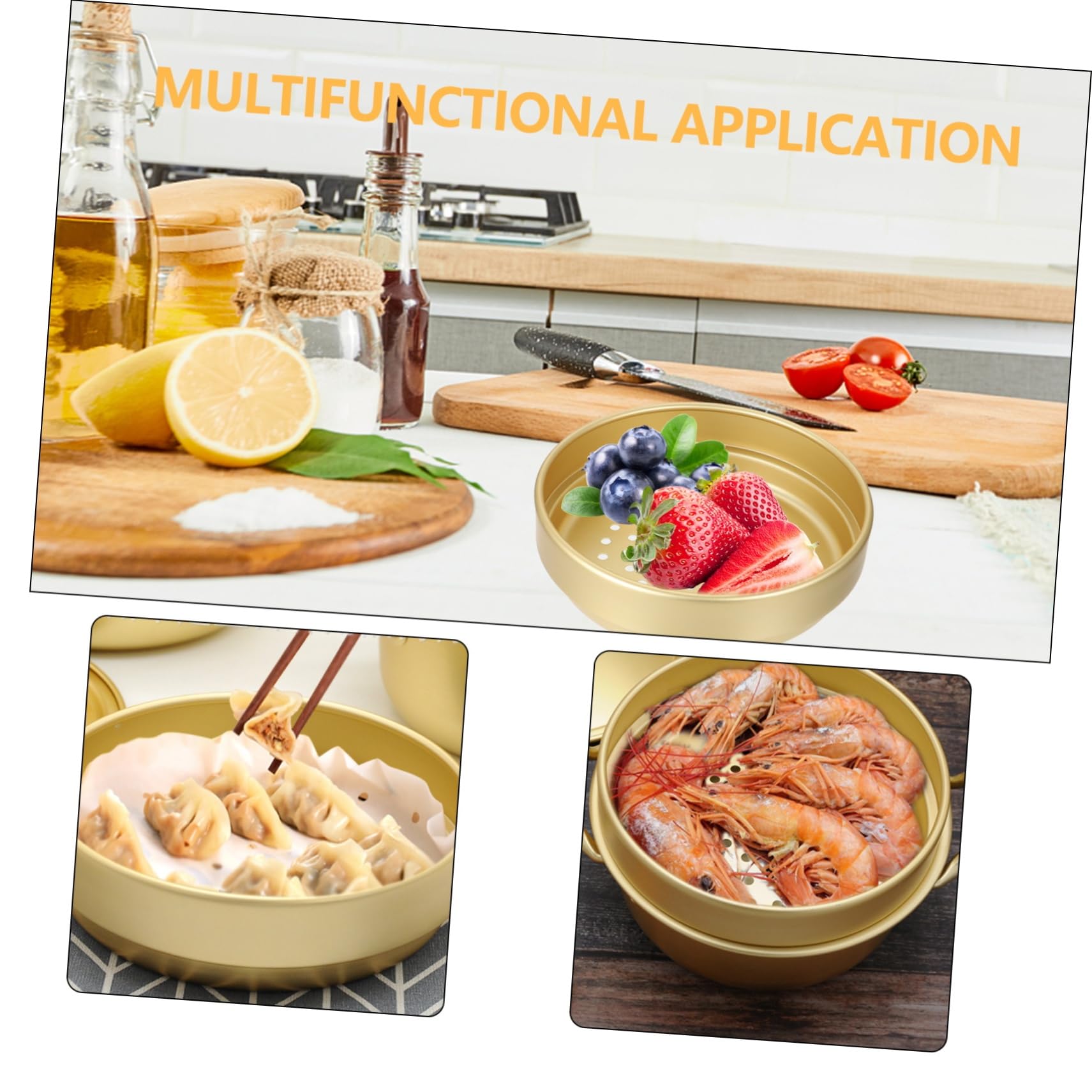 LIFKOME 3stücke Multi-funktion Steamer Dampfgarer Aus Aluminiumlegierung Dampfeinsatz Für Gemüse Reis Fisch Und Mehr Hitzebeständig Und Leicht Zu Reinigen