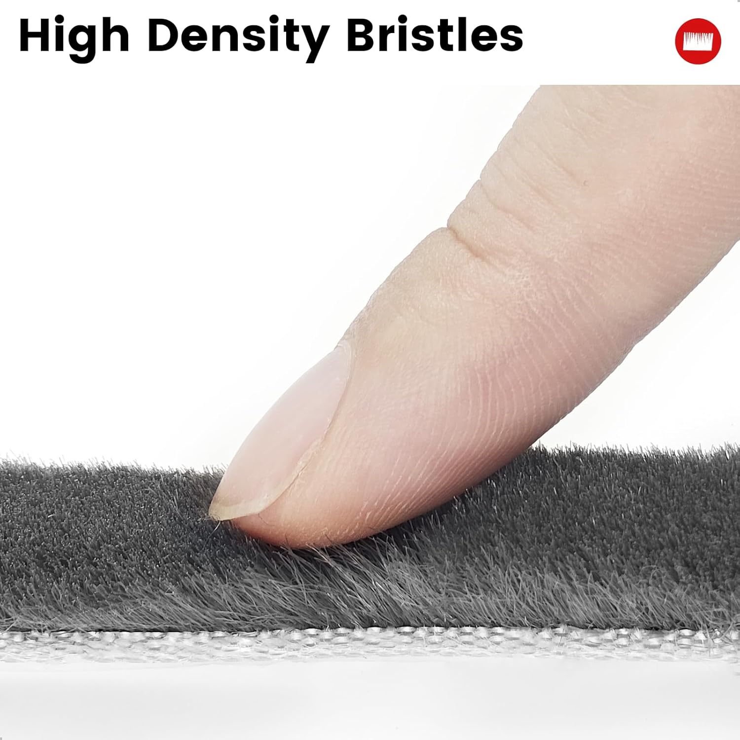 Weather Stripping for Doors and Windows, Brush Seal Strip, Strong Adhesive, Weatherproof, Dustproof, Soundproof, Noise and Wind Blocker, Gap Filler, Window Insert, Grey, 0.35 in x 0.20 in x 16.5 FT