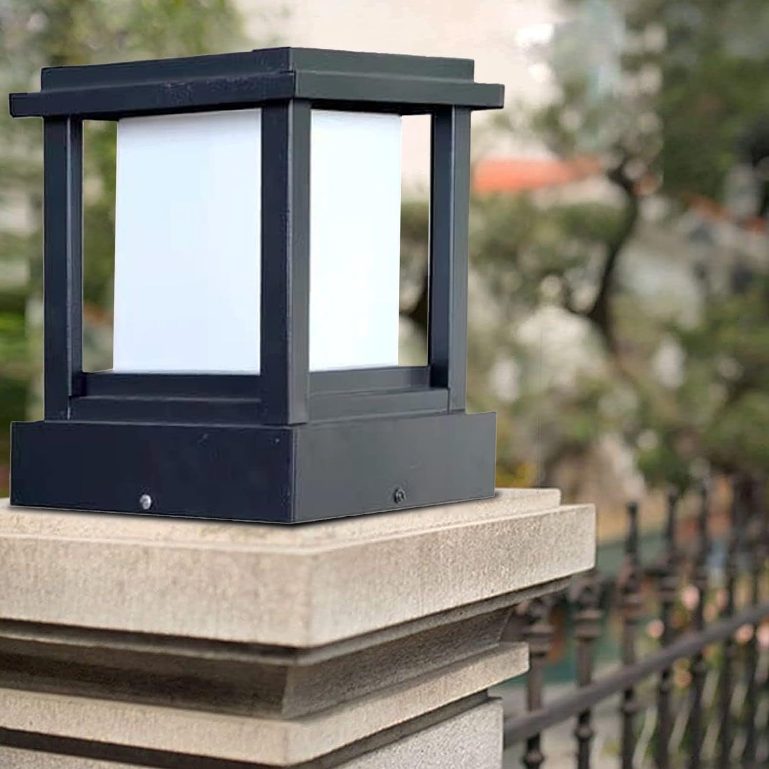 DarkVision Classic Gate Light Waterproof Pillar Lamp Outdoor Decor Garden Lighting Pole Mount Exterior Fixture for Home Entrance Patio Compound Boundary (Bulb Not Included)-image-49