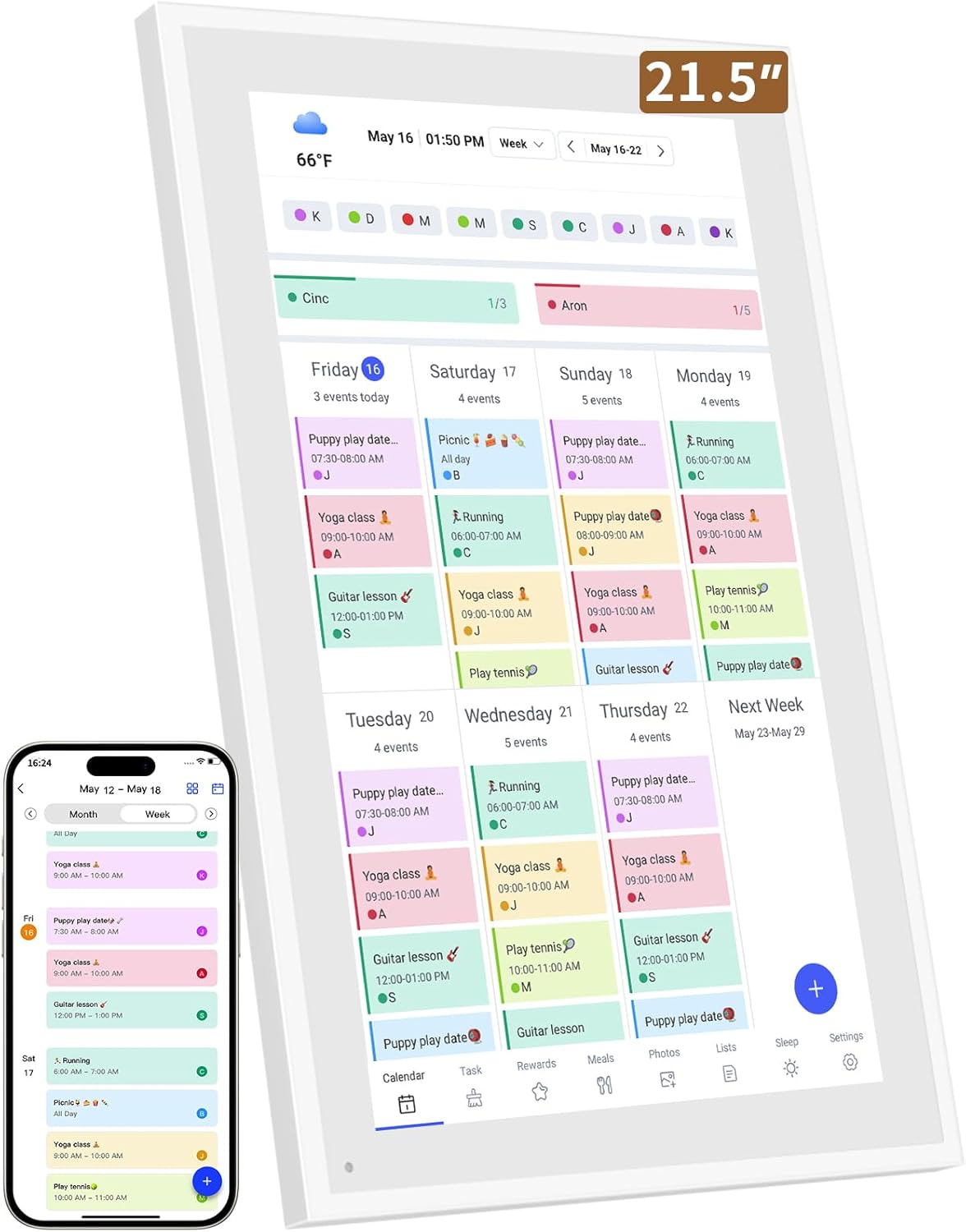 Smart Digital Calendar: 21.5-Inch Electronic Wall Calendars & Chore Chart, Full HD Interactive Touchscreen Display for Family Schedules Planner,Seamless Scheduling/Organizing-Wall/Desk Mountable Smart Digital Calendar: 21.5-Inch Electronic Wall Calendars & Chore Chart, Full HD Interactive Touchscreen Display for Family Schedules Planner,Seamless Scheduling/Organizing-Wall/Desk Mountable