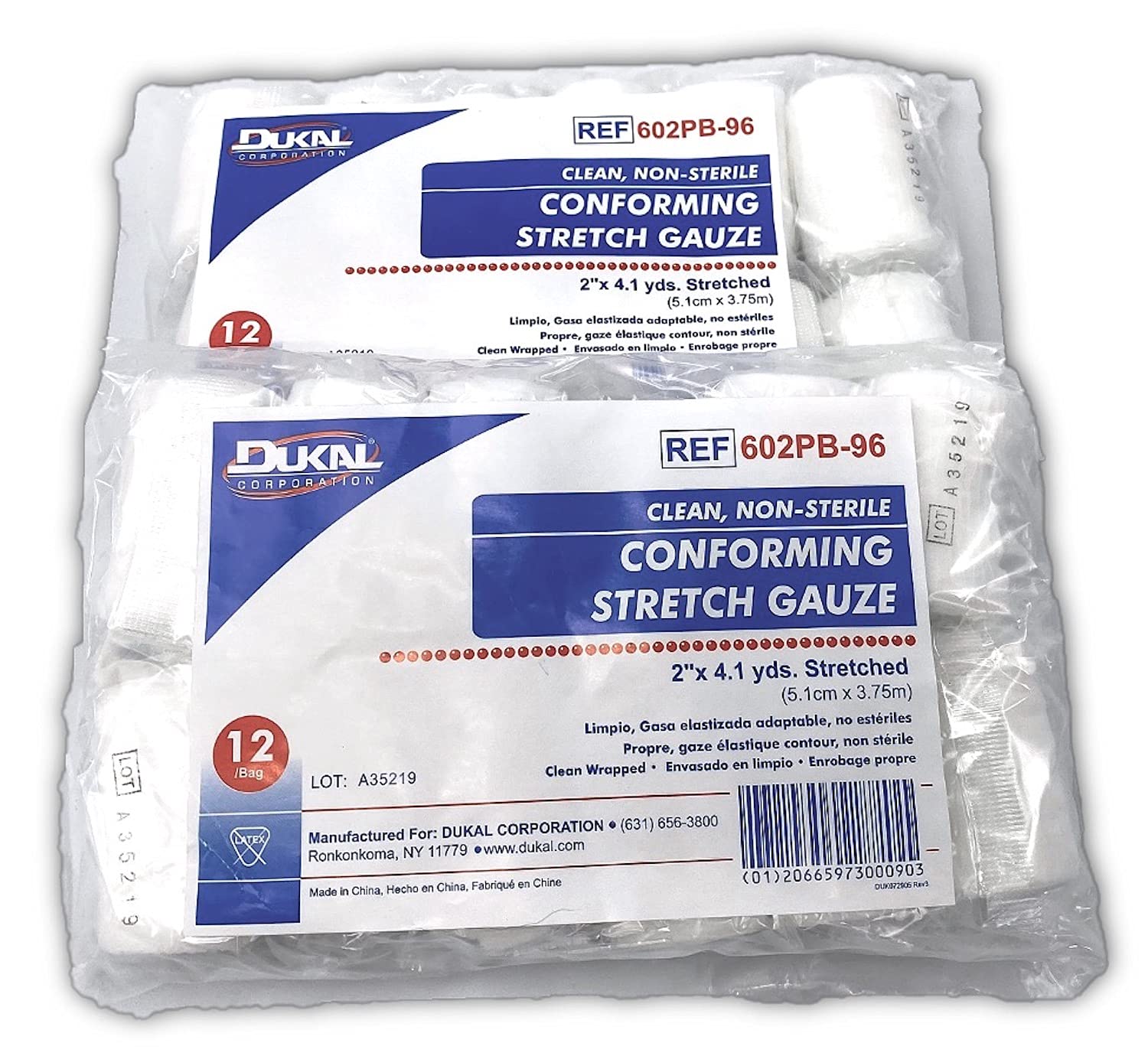 Conforming Stretch Gauze, 2-Inch x 4.1-Yards, 24-Rolls, Individually Wrapped, 24 Count (Pack of 2)