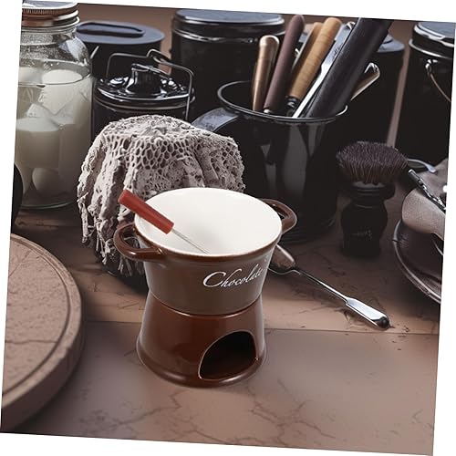 Miniatura 9 de Juego de calentador de mantequilla de cerámica de 1 pieza, olla de fusión de porcelana para queso de chocolate y fondue de mantequilla, incluye