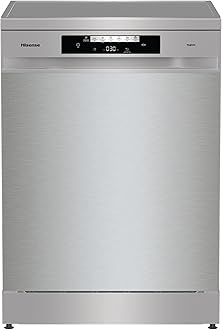 Hisense 14 Place Settings Freestanding Standard Dishwasher, Stainless steel - D Rated, HS642D90XUK, 597 x 599 x 845 mm (L x W x H) [Energy Class D]