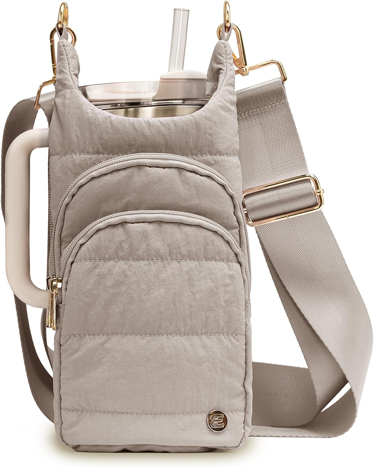 Water Bottle Holder with Strap, 40 oz Crossbody Water Bottle Carrier Sling Bag with RFID Blocking Phone Pocket for Gym Hiking Walking Travel