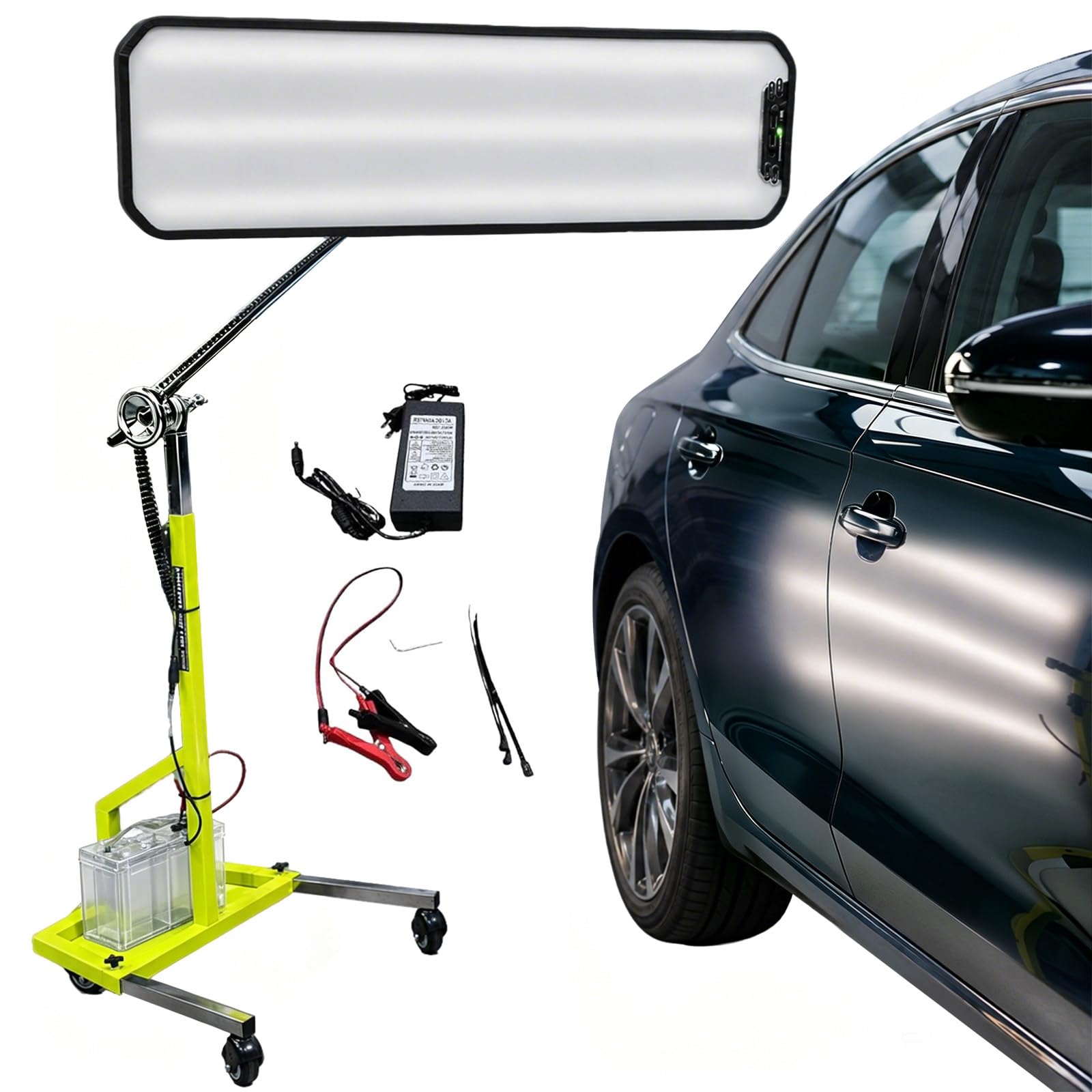 KJZQXYX PDR Light Board,for Paintless Dent Repair,With Adjustable Stand,Reflection Board,for Auto Body Shops and Mobile Dent Removal (Green)