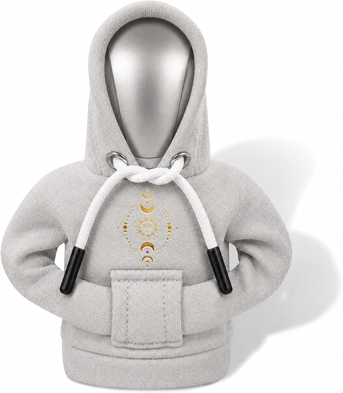 Sun Moon Gear Shift Hoodie, Shift Knob Cover for Cars, Gray Washable