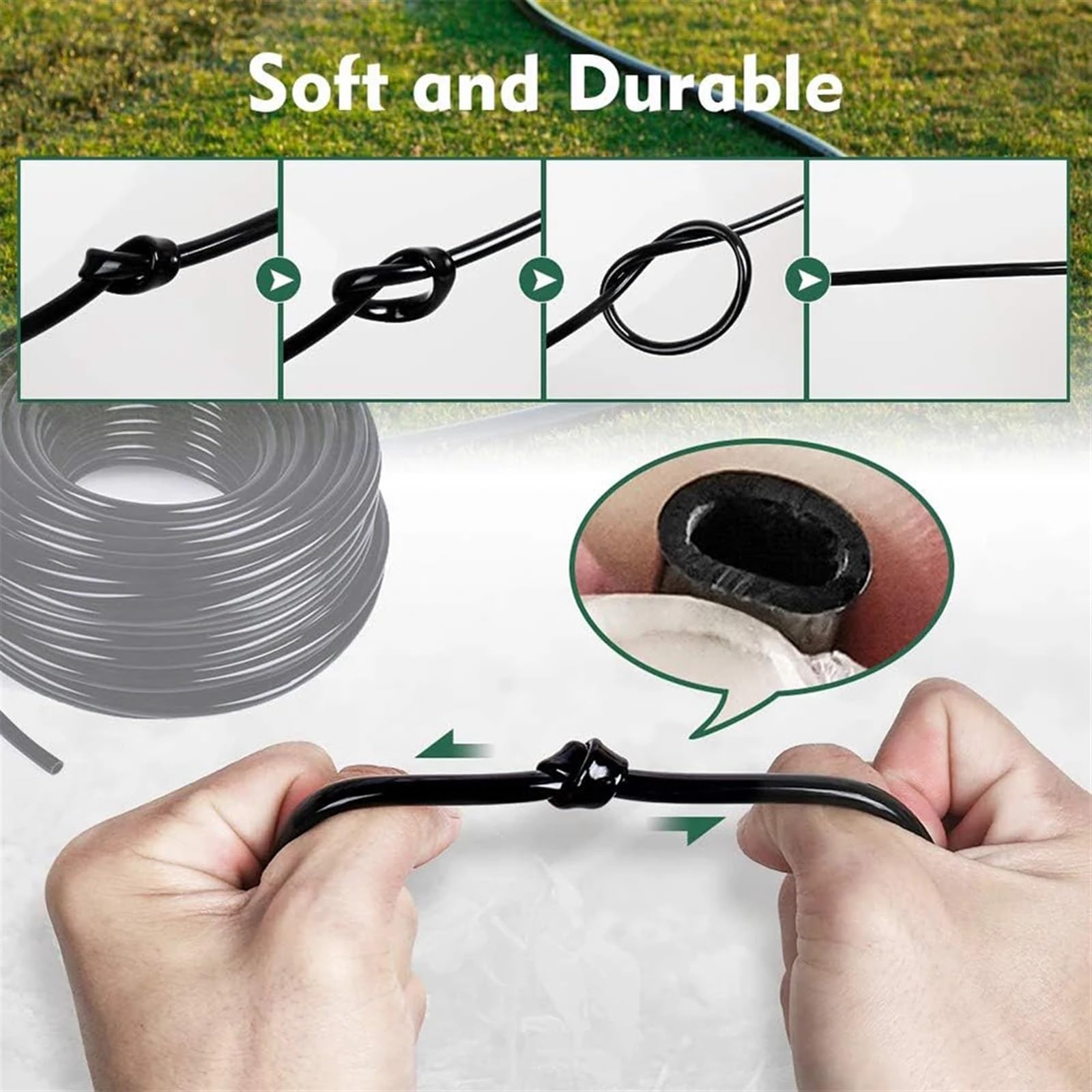 Tuyau d'arrosage de 100 m de longueur arbitraire à faire soi-même, système d'irrigation d'arrosage de 4/7 mm, fournitures de tuyau micro goutte à goutte en PVC réglable