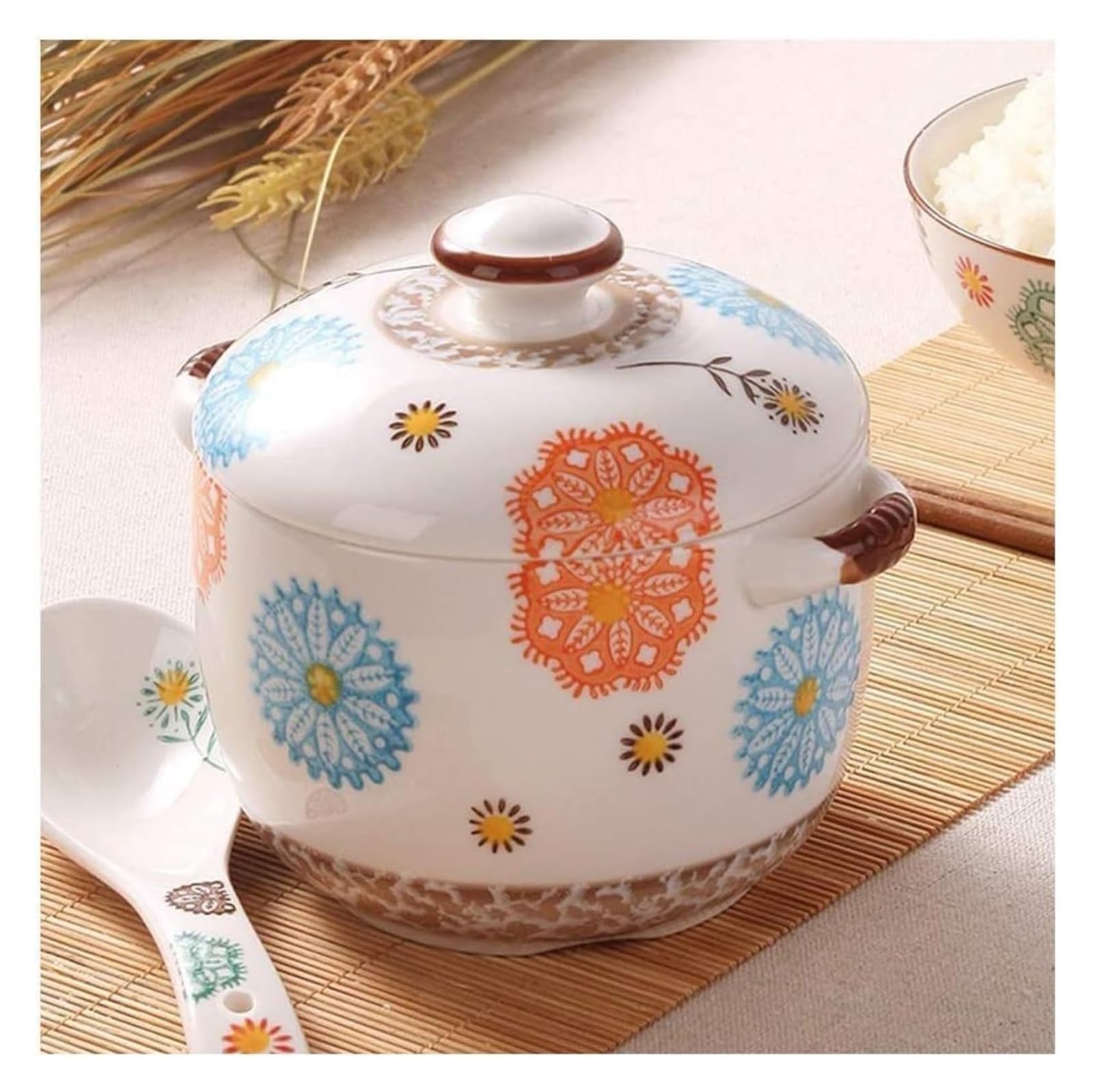 BKHsgDXJ Clay pots for cooking, CasseroleSoup PotCast Iron Casserole with Lid for Oven Pyrex Dishes(500ml)