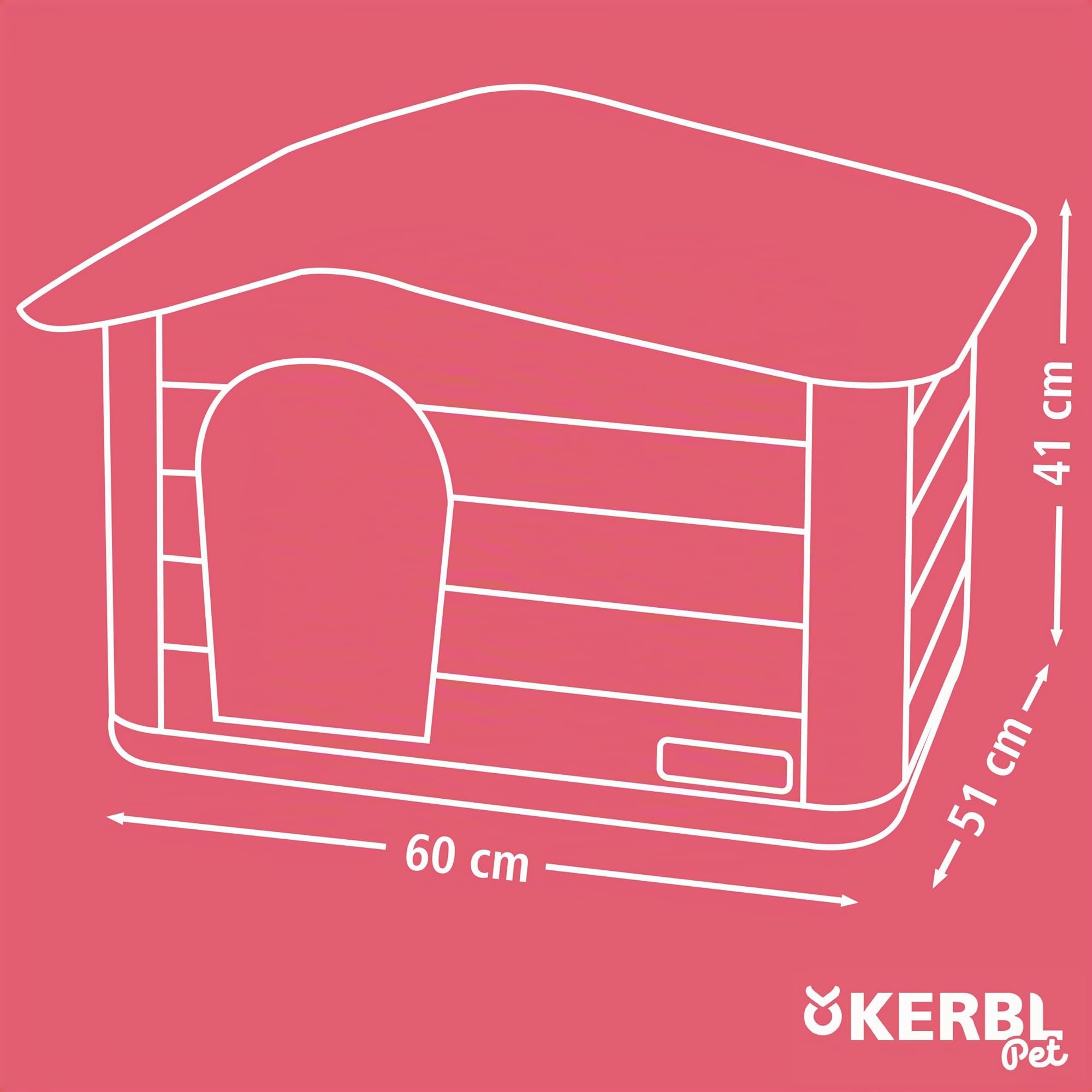 Kerbl Pet casa per gatti Paola Eco, grigio-verde/marrone, 60x51x41 cm, cuccia per gatti, 100% plastica riciclata, cani, gatti