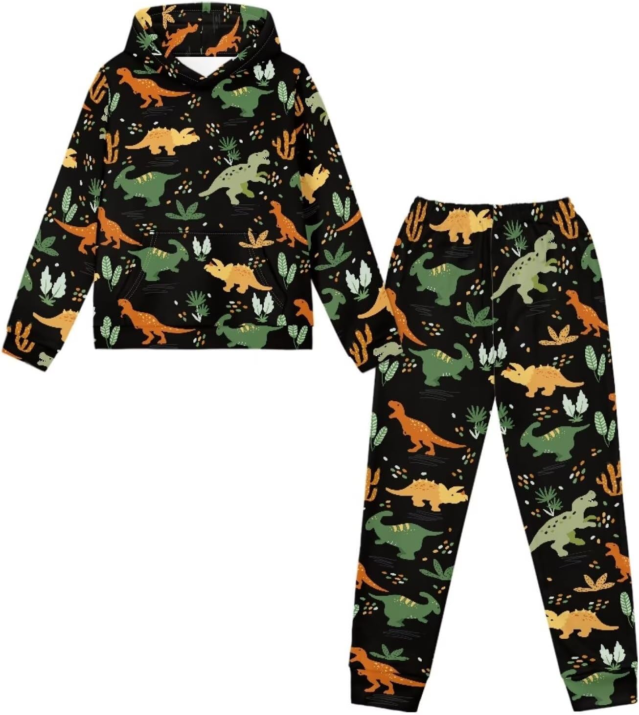 Boy's Outfit Casual Long Sleeve Pullover Sweatshirt & Jogger Sweatpants 2 Piece Set 6-16T
