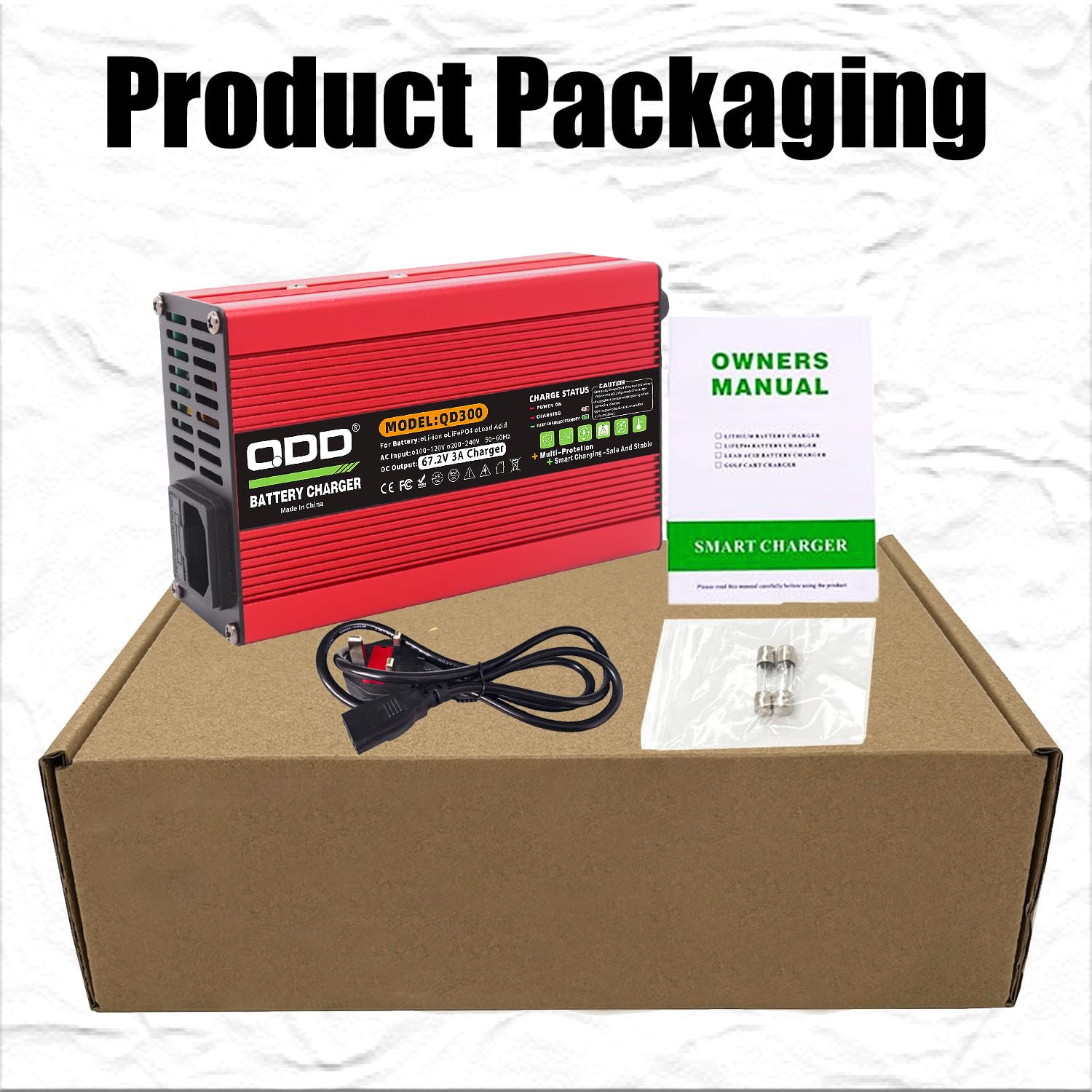 QDD 67.2V 3A Caricatore 60V Li-ion Batteria Smart Charger Utilizzato per 16S 60V Li-ion Battery Input 220-240V