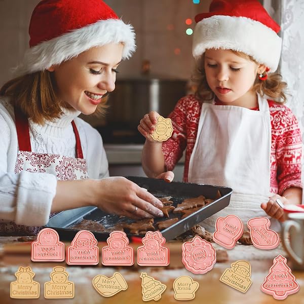 Shinybox Formine per Biscotti Natalizi, 8 Pezzi Stampo per Biscotti Natalizi, Formine Biscotti Natale 3D, Tagliabiscotti Natale Formine Biscotti Natale per Decorare Biscotto Dolci Torta - 4
