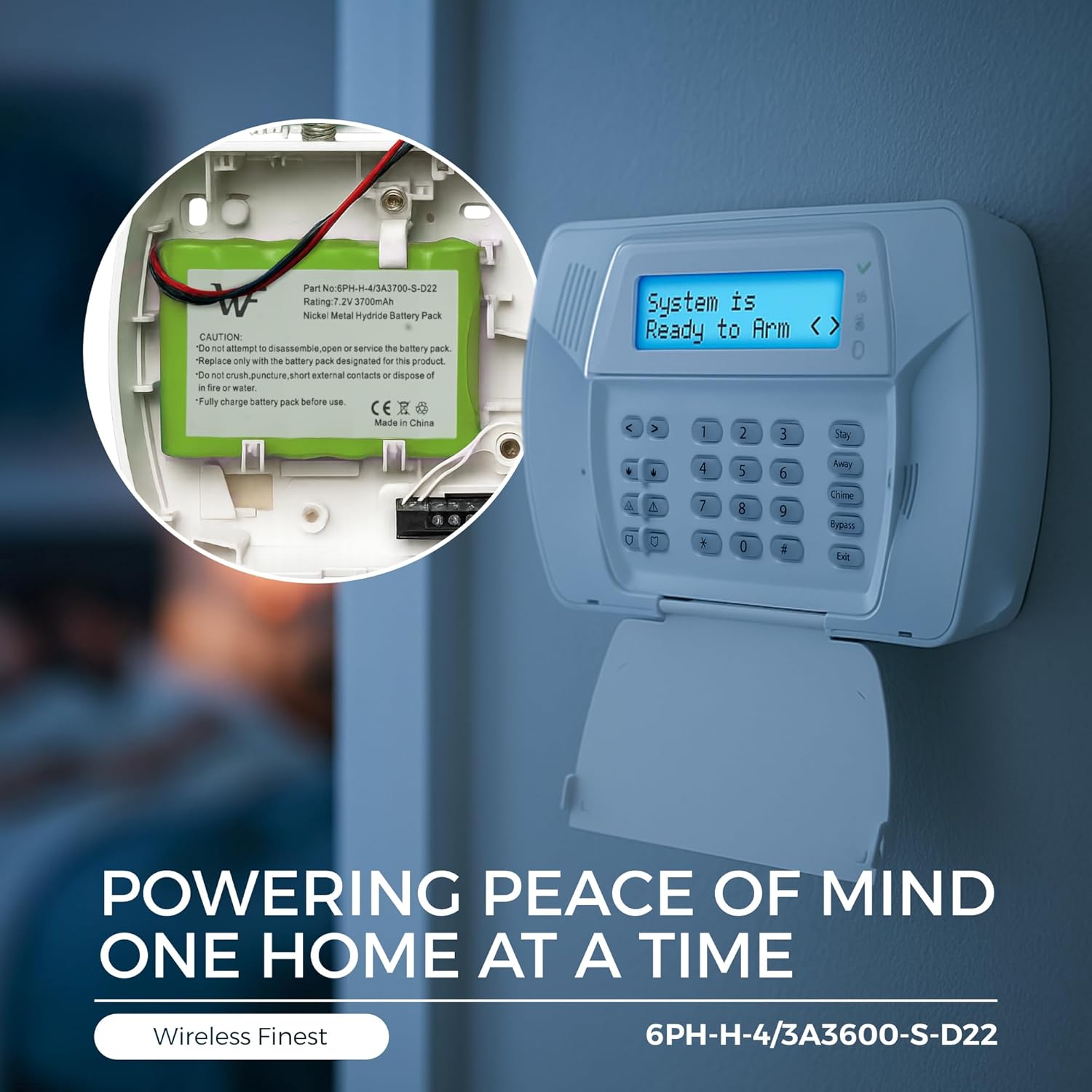 Replacement Battery+Tool for ADT DSC IMPASSA 9057 SCW9055 SCW9057 BH7236-SS 17000145 17000152 Wireless Home Security System Alarm Control Panel DSC 6PH-H-4/3A3600-S-D22, Fix Low Battery Power Issue