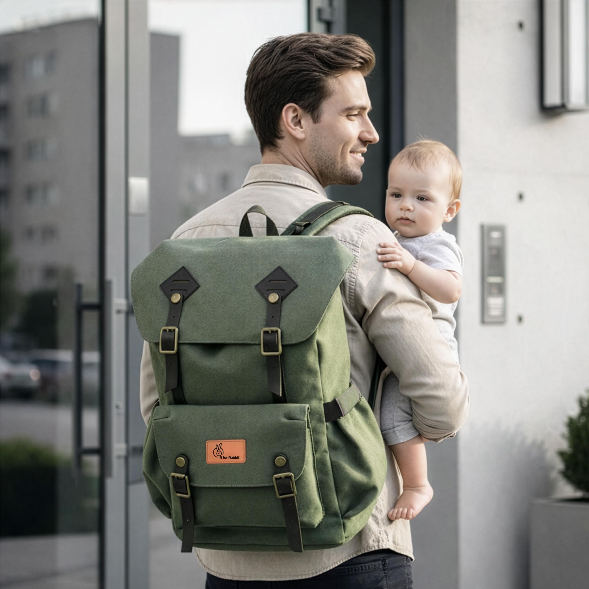 R for Rabbit Caramello Sportz Diaper Bags for Mother, Multipurpose & Large Capacity Stylish Maternity Diaper Backpack for Mom (Military Green)-image-22